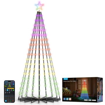 Govee - Sapin de Noël LED RGBIC avec étoile au sommet LED/15W/230V IP65 1,8m Matter Wi-Fi