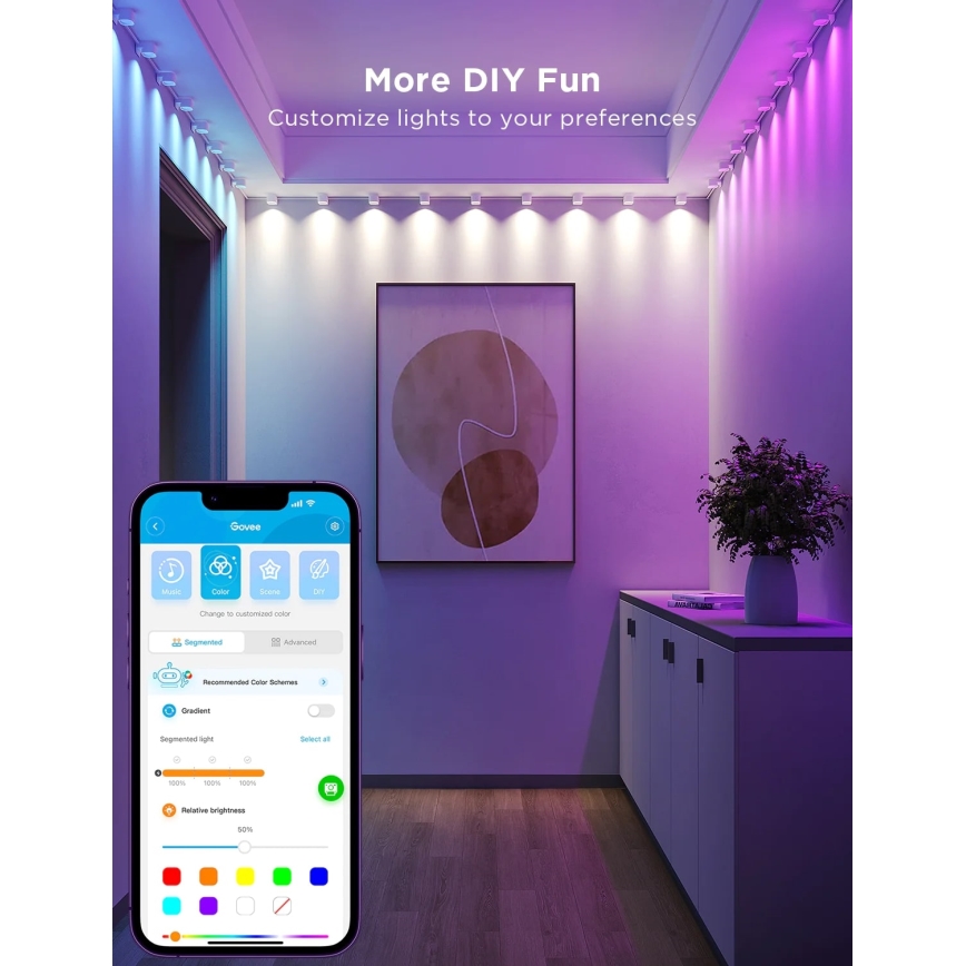 Govee - Spot sur câble LED RGBIC 5m Wi-Fi