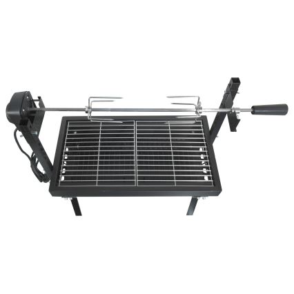 Gril à charbon de bois avec moteur 4W/230V noir