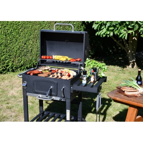Mini barbecue au charbon de bois en zinc, barbecue de camping avec poignée,  noir, blanc, 32,5 x 21 x 21 cm - Et votre maison devient une oasis de  bien-être