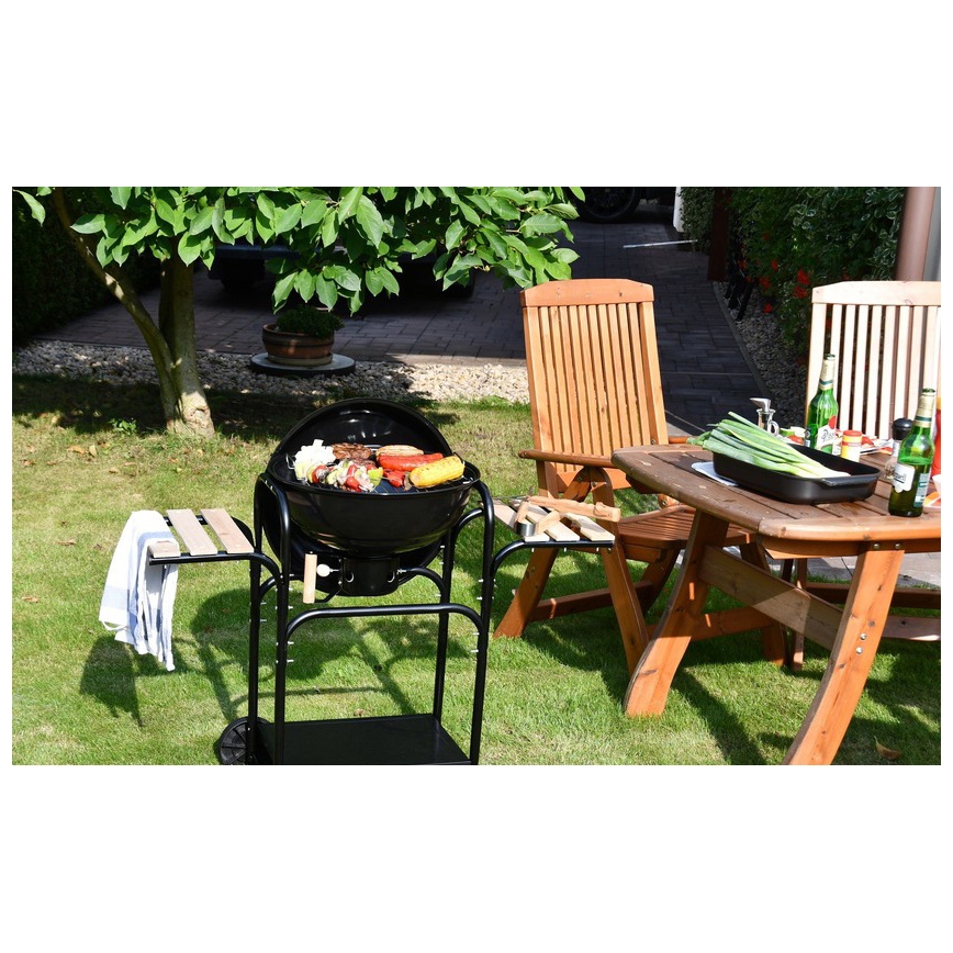 Grill portable au charbon de bois noir/bois