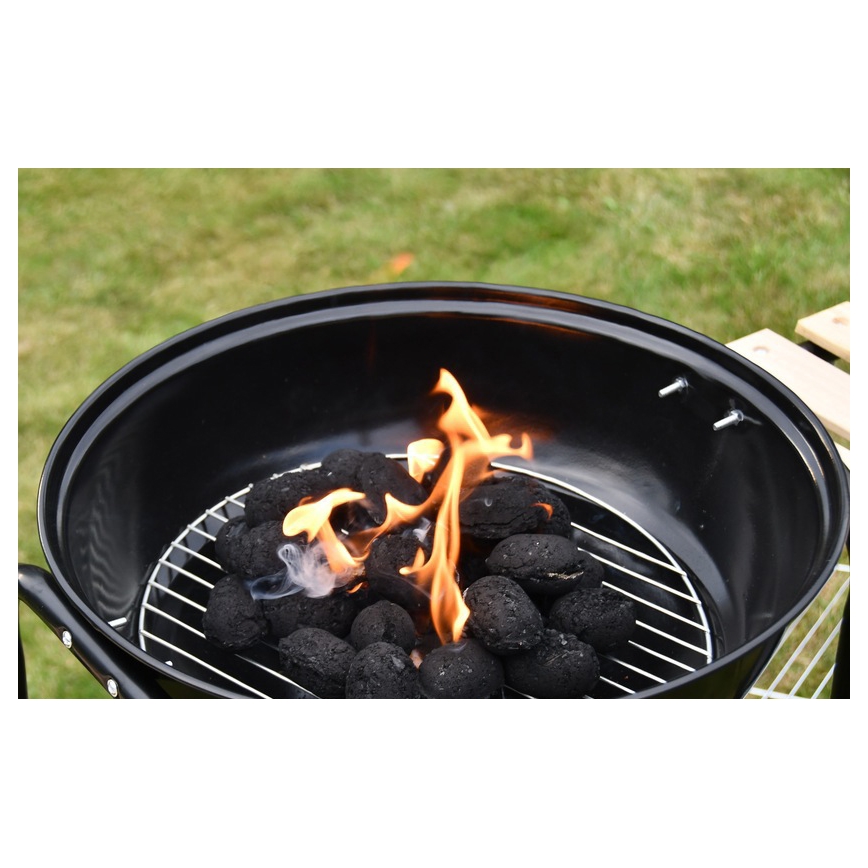 Grill portable au charbon de bois noir/bois