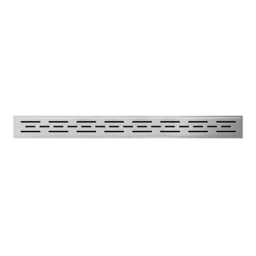 Grille de caniveau 79,2x1,1 cm en acier inoxydable/argentée