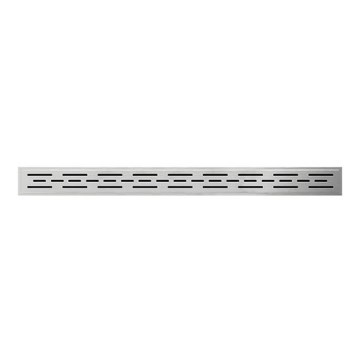 Grille d'évacuation 90 cm en inox, finition argentée