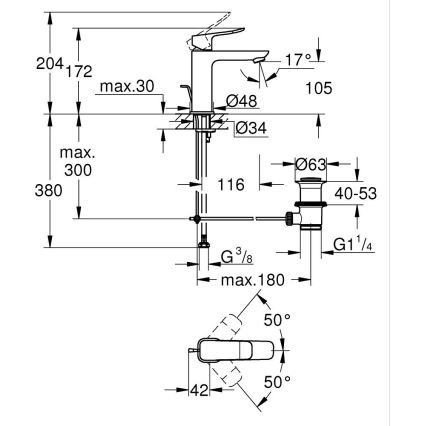 GROHE 1018320000 - Mitigeur pour lavabo DICE M chromé brillant