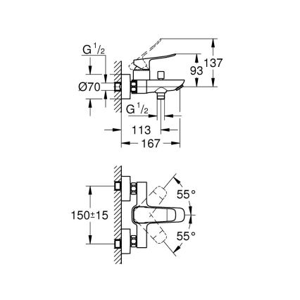 GROHE 1018722430 - Mitigeur de baignoire DICE noir