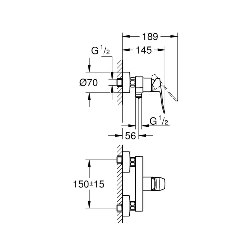 GROHE 1018742430 - Mitigeur de douche DICE noir