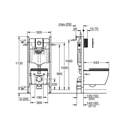 GROHE 103843SH00 - Ensemble 5-en-1 SOLIDO COMPACT 1,13 m, en céramique, finition blanche
