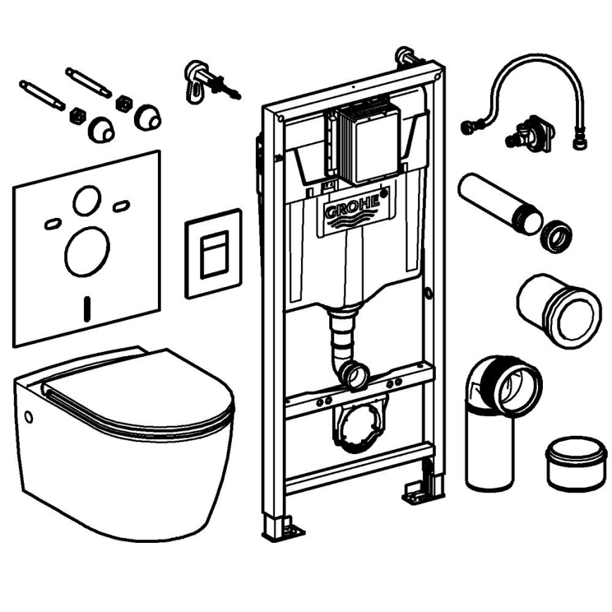 GROHE 103847SH00 - Kit 5 en 1 SOLIDO 1,13 m blanc durable