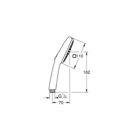 GROHE 1053162431 - Douchette à main VITALIO COMFORT 110, 600 mm, noir