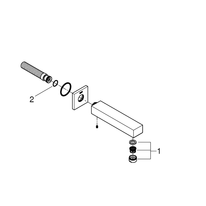 GROHE 13303000 - Bonde de baignoire EUROCUBE 170 mm, chrome brillant