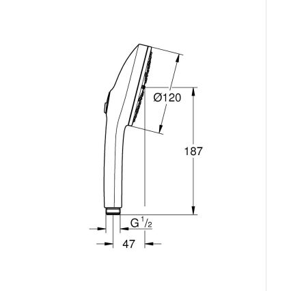 GROHE 134863DL00 - Douchette à main VITALIO JOY+ 120 mm, finition cuivre brossé