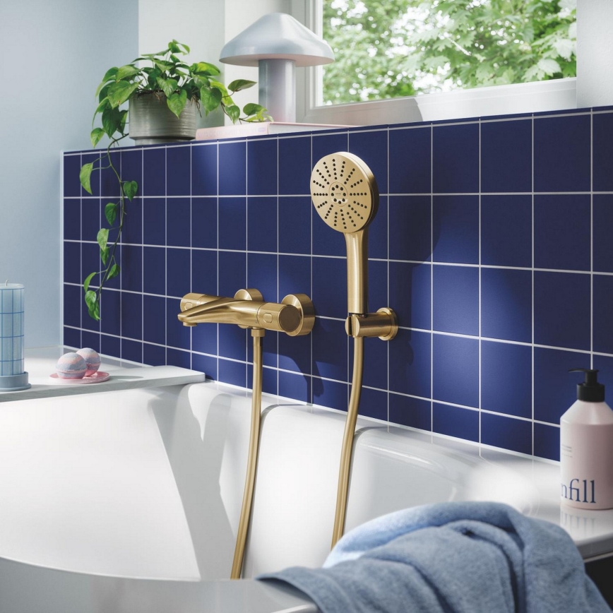 GROHE 134863GN00 - Douchette à main VITALIO JOY+ 120 mm, finition dorée brossée