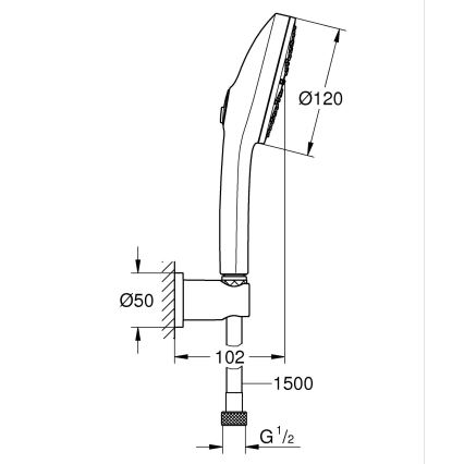 GROHE 134865GN00 - Ensemble de douche VITALIO JOY+ 120 mm, finition dorée