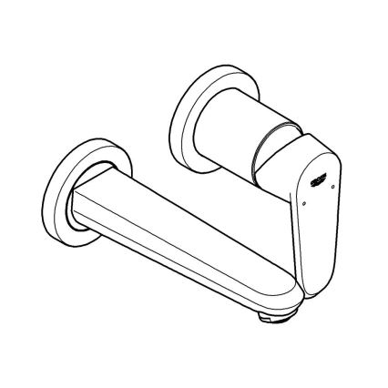 GROHE 19573002 - Mitigeur pour lavabo à deux trous EURODISC COSMOPOLITAN 11 x 17 cm chrome