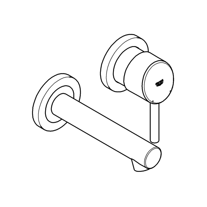 GROHE 19575001 - Mitigeur pour lavabo 2 trous CONCETTO 147 mm, chrome brillant