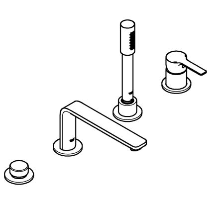 GROHE 19577001 - Mitigeur de baignoire 4 trous LINEARE, chrome brillant