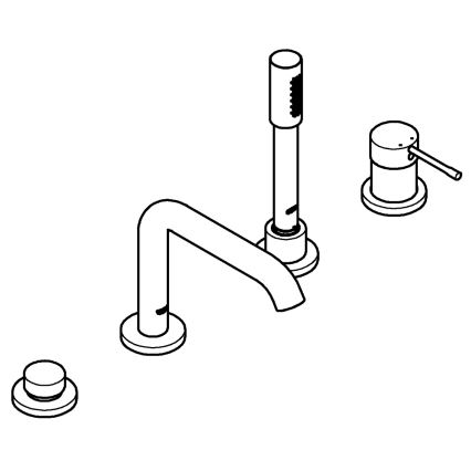 GROHE 19578DC1 - Ensemble mitigeur de baignoire 4 trous ESSENCE en acier inoxydable