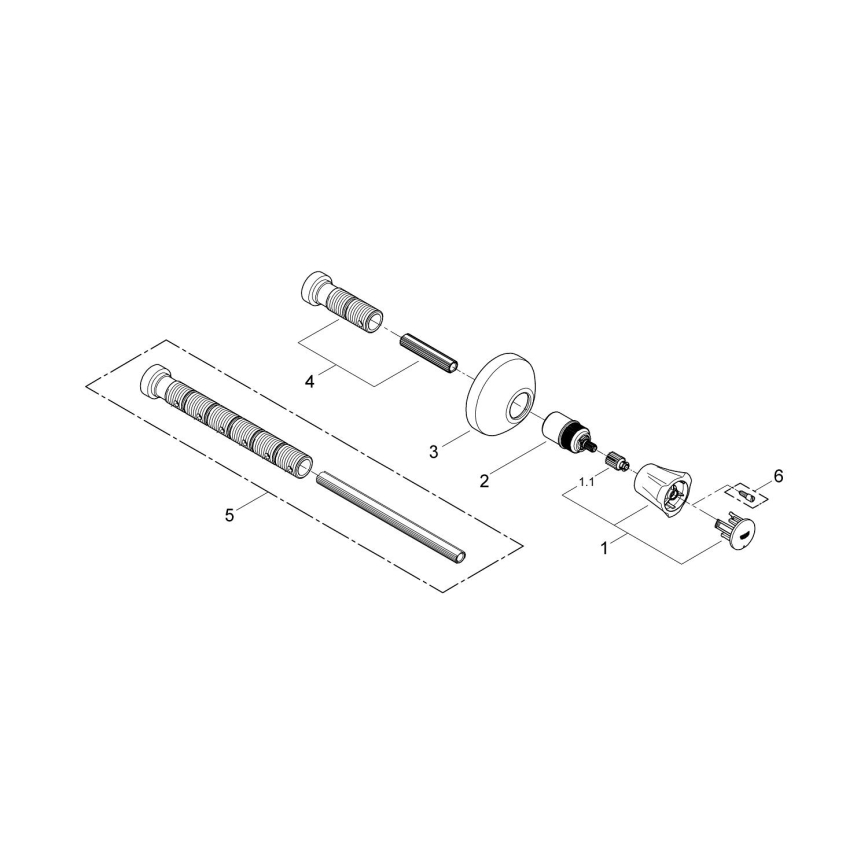GROHE 19809001 - Ensemble de finition pour corps encastré COSTA L, chrome poli