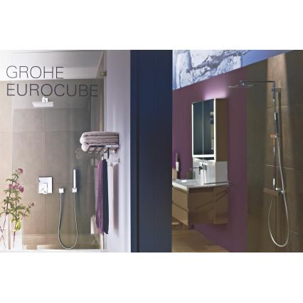 GROHE 19895000 - Mitigeur pour lavabo 2 trous EUROCUBE 171 mm, chrome brillant