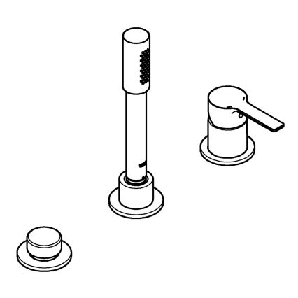 GROHE 19965001 - Mitigeur de baignoire 3 trous LINEARE, chrome brillant