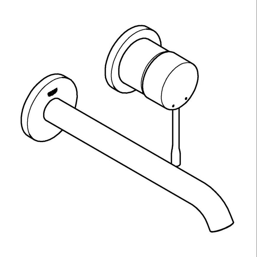 GROHE 19967AL1 - Mitigeur pour lavabo à deux trous ESSENCE 230 mm graphite