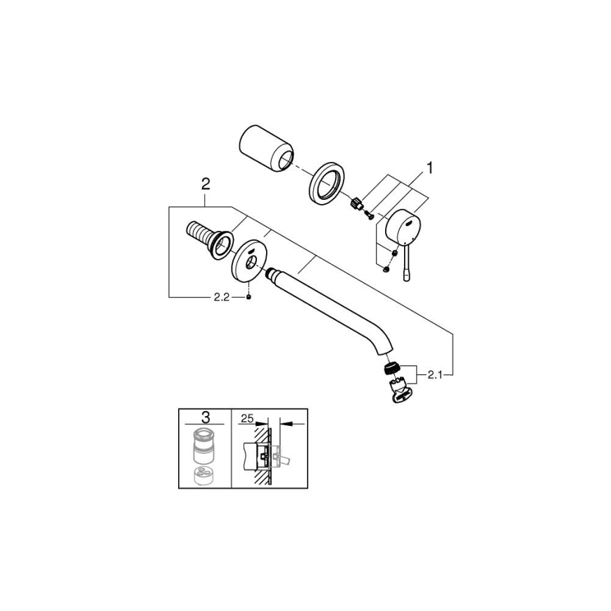 GROHE 19967DL1 - Mitigeur pour lavabo à deux trous ESSENCE 230 mm finition cuivre