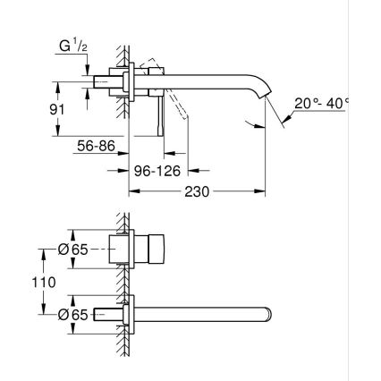 GROHE 19967GN1 - Mitigeur de lavabo ESSENCE 230 mm, finition dorée