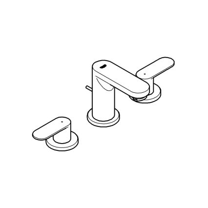 GROHE 20187000-Mitigeur 3 trous pour lavabo EUROSMART COSMOPOLITAN DN 15 chromé