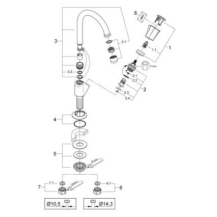 GROHE 20393001 - Mitigeur monocommande pour lavabo COSTA L DN 15, chrome brillant