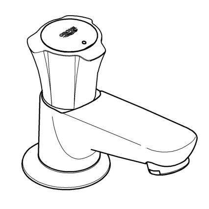 GROHE 20404001 - Robinet d'arrêt COSTA L DN 15 chromé brillant