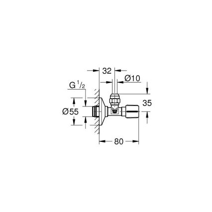 GROHE 22039000 - Robinet d'arrêt d'angle UNIVERSAL DN 15, chrome brillant