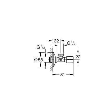 GROHE 22043000 - Robinet d'arrêt coudé UNIVERSAL DN 15, chromé brillant