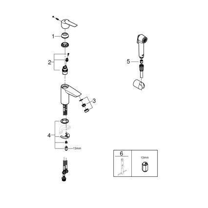 GROHE 23123003 - Mitigeur pour lavabo START 165 mm, chrome brillant