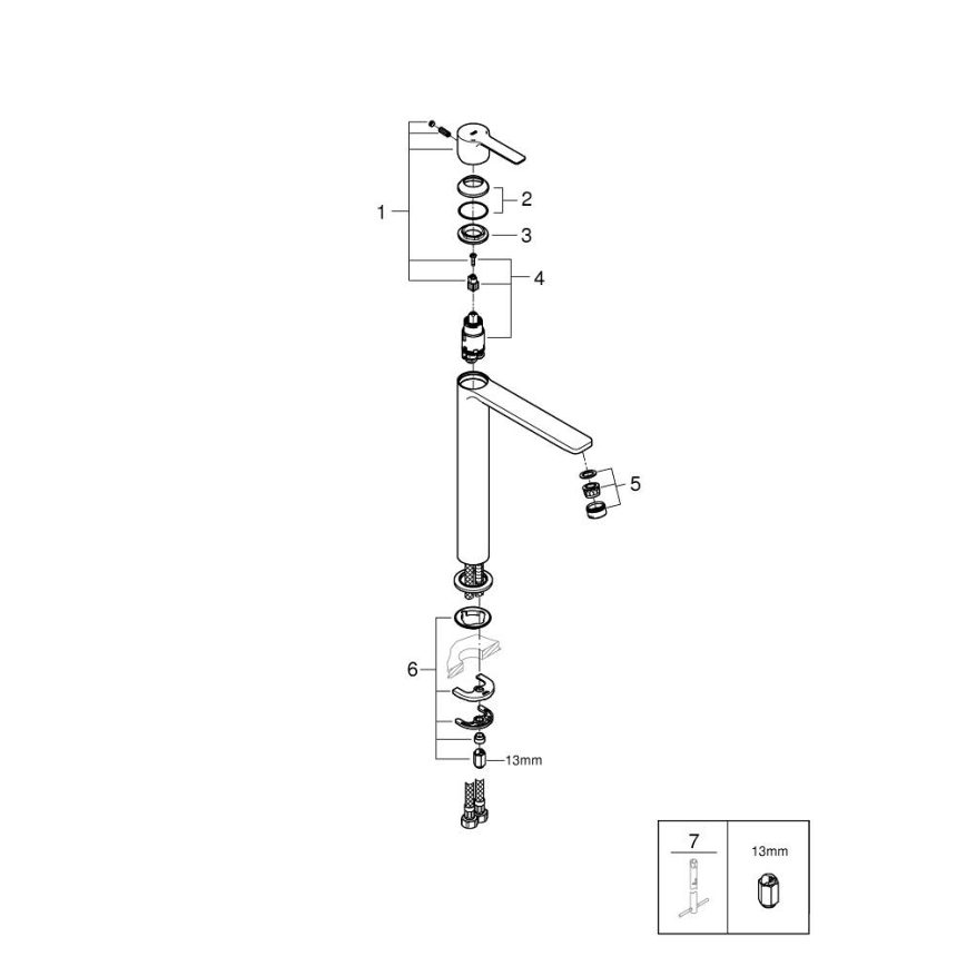 GROHE 23405AL1 - Mitigeur pour lavabo LINEARE Taille XL, finition graphite
