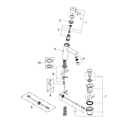 GROHE 23450001 - Mitigeur pour lavabo CONCETTO M chromé brillant