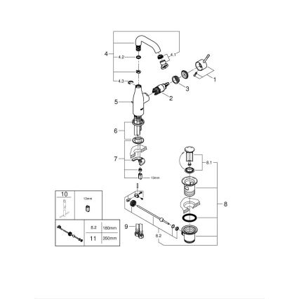 GROHE 23462DL1 - Mitigeur de lavabo ESSENCE, taille M, finition bronze