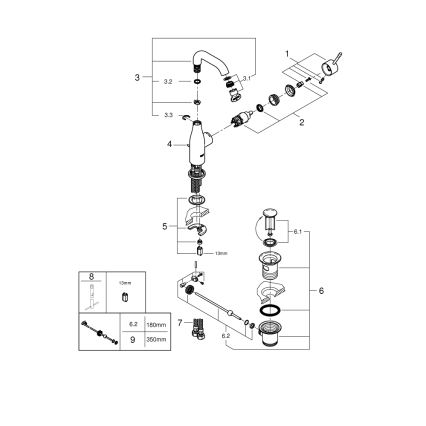 GROHE 23462GN1 - Mitigeur pour lavabo ESSENCE DN 15, taille M, doré