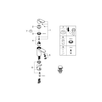 GROHE 23586000 - Mitigeur pour lavabo GET taille S, chrome poli