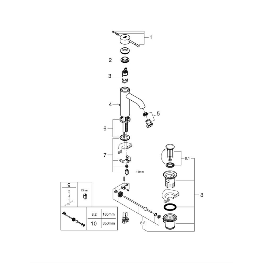 GROHE 23589GL1 - Mitigeur pour lavabo ESSENCE DN 15, finition dorée