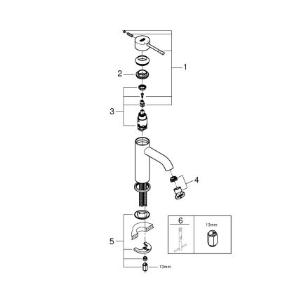 GROHE 23590AL1 - Mitigeur pour lavabo ESSENCE taille S, finition graphite