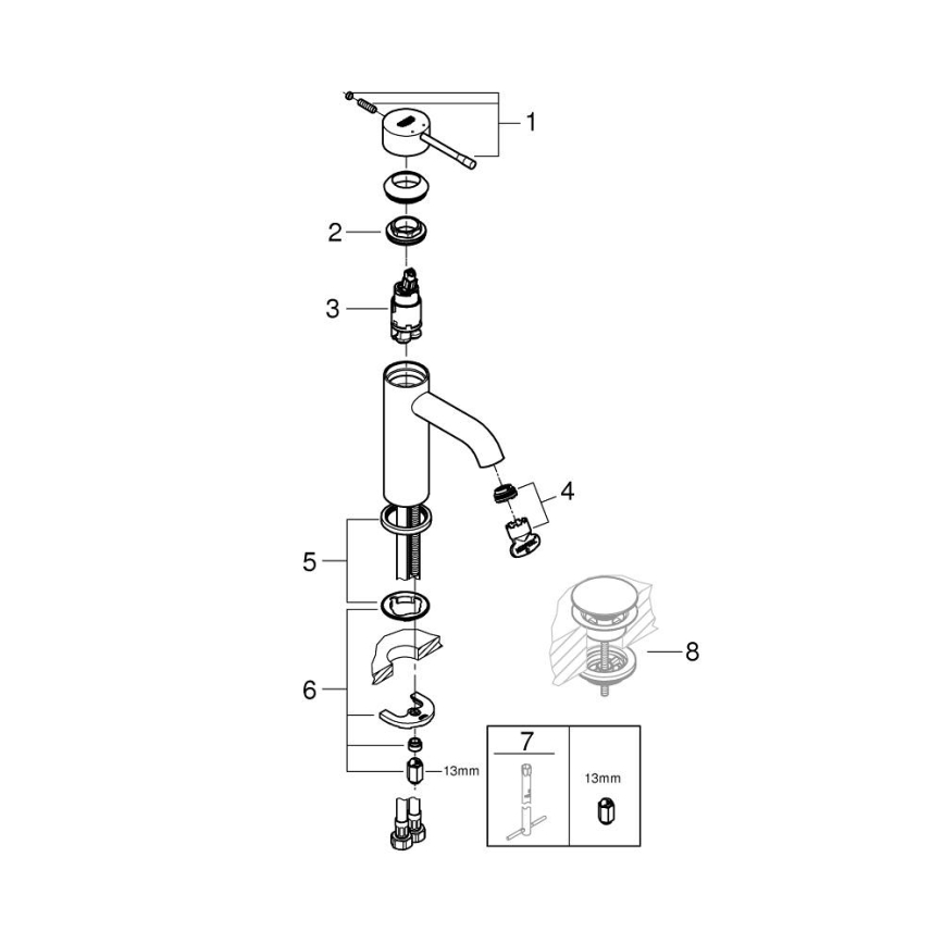 GROHE 23590DA1 - Mitigeur de lavabo ESSENCE DN 15 cuivré