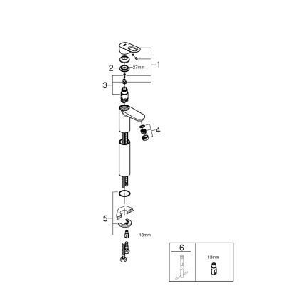 GROHE 23764000 - Mitigeur pour lavabo BAULOOP DN 15 chrome brillant