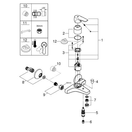 GROHE 23772000 - Mitigeur pour baignoire START FLOW 150 mm chromé brillant