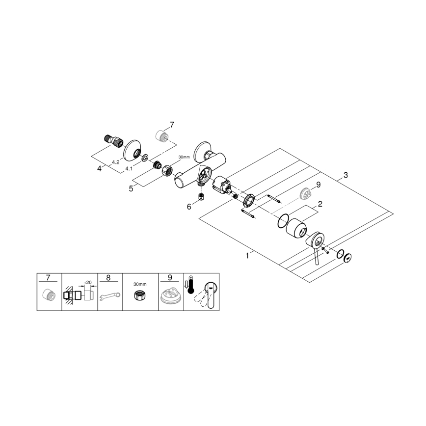 GROHE 23786000 - Mitigeur de douche START CLASSIC 150 mm, chromé brillant