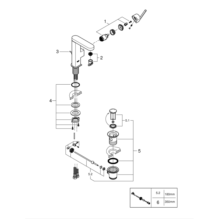 GROHE 23871003 - Mitigeur pour lavabo PLUS taille M chrome brillant