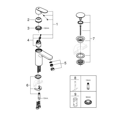 GROHE 23928000 - Mitigeur pour lavabo DN 15 taille M chromé brillant