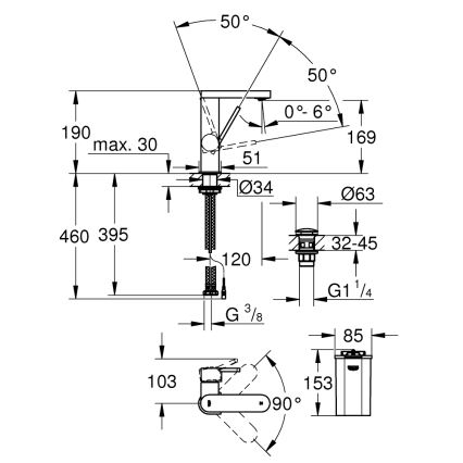 GROHE 23958003 - Mitigeur PLUS, taille M, finition chromée brillante
