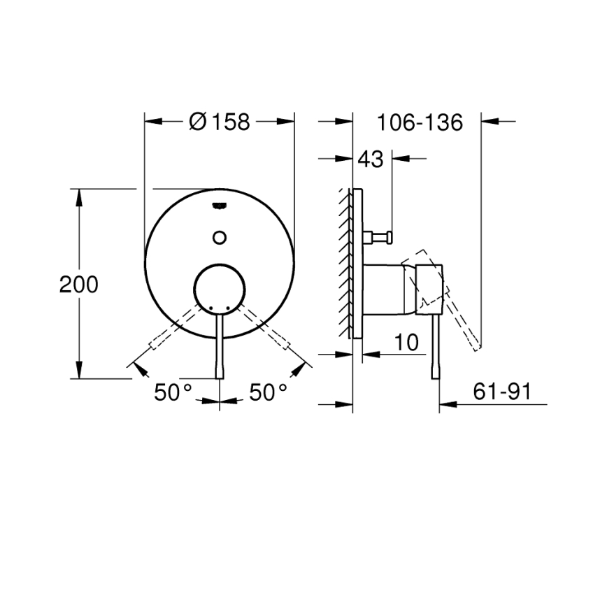 GROHE 24058AL1 - Mitigeur ESSENCE finition graphite