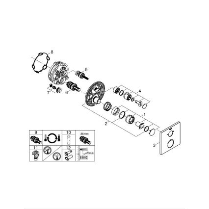 GROHE 24079000 - Mitigeur thermostatique de douche GROHTHERM chromé brillant